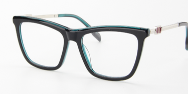 Women Vista Eyeglasses: Luna - Black - SpaceSMART Eye Clinic (Diagonal View)